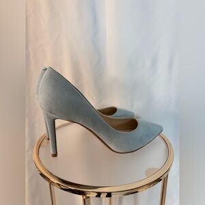 Nine West Light Blue Suede Heels